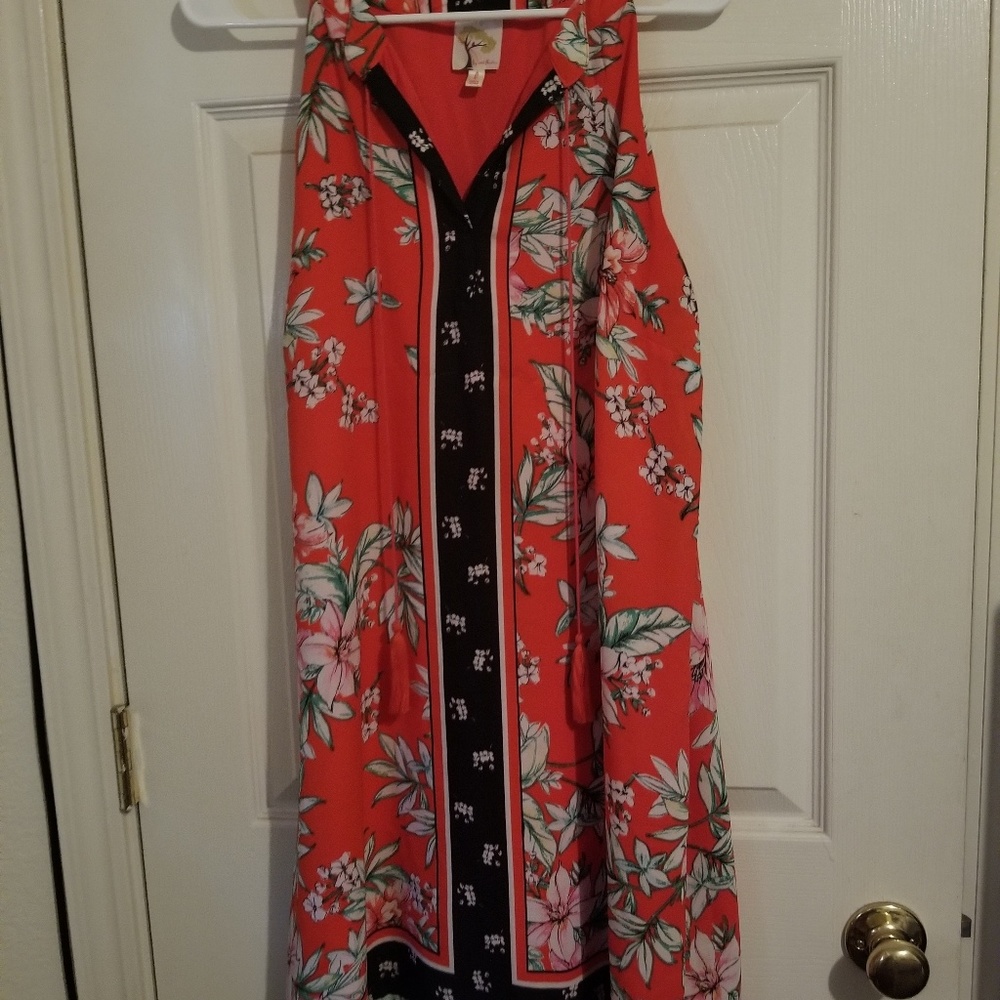 Floral red dress